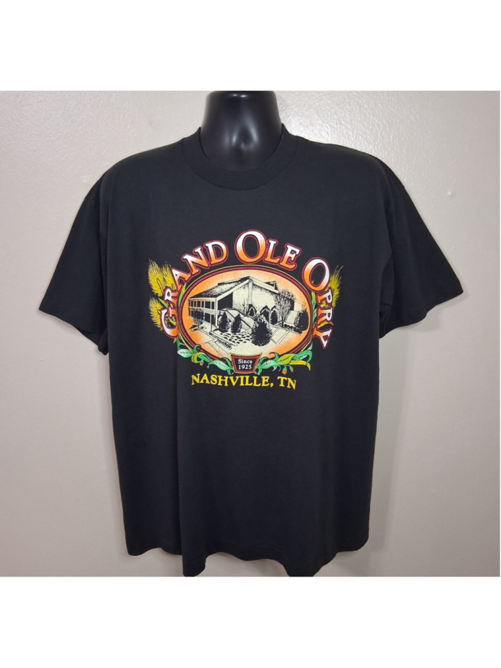 Vintage 90s Grand Ole Opry Nashville TN Adult XL T-shirt Single Stitch Black EUC